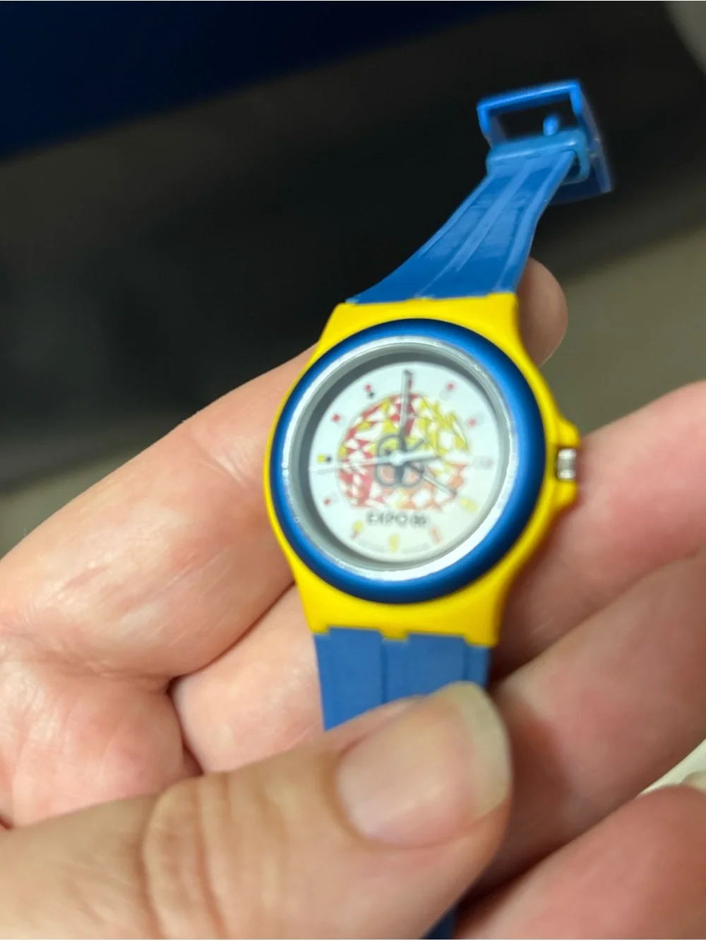 Vintage Expo 86 Swatch Mens Wrist Watch Vancouver Untested READ Needs New Bat